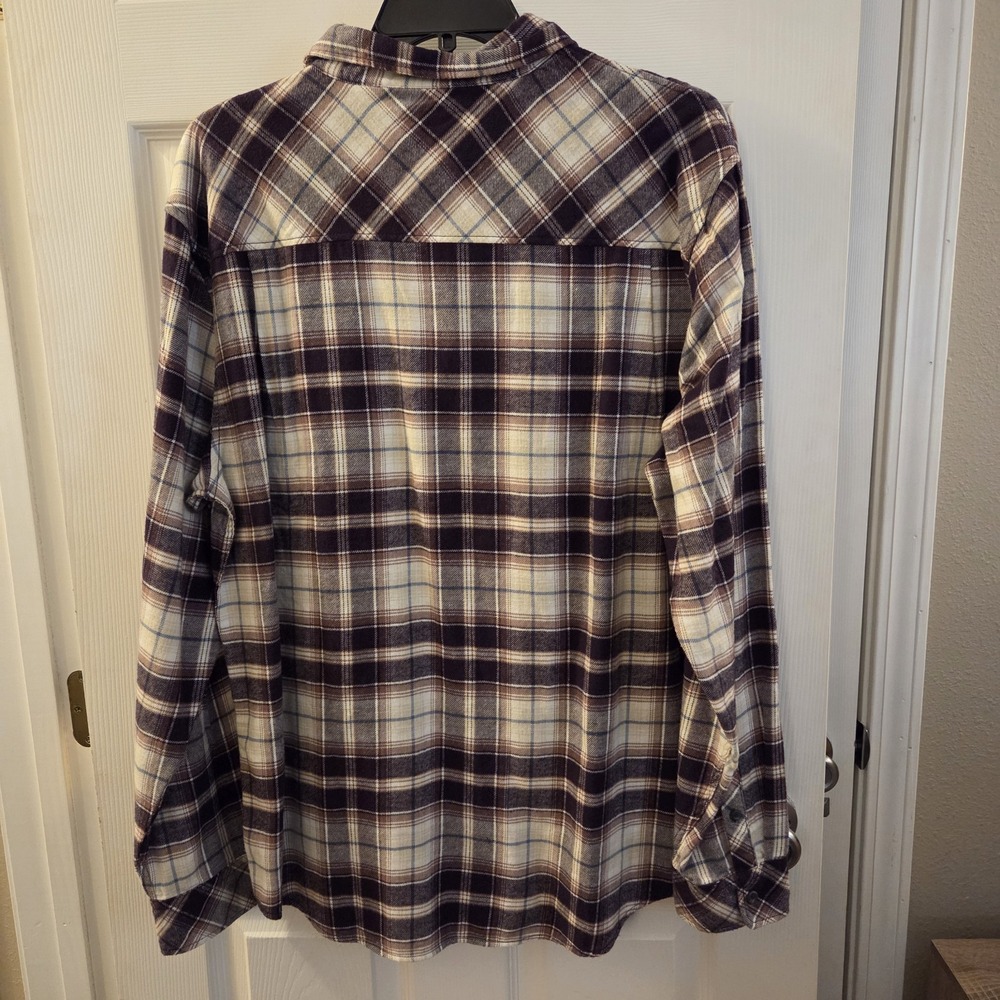 Quicksilver Shirt Mens XXL Purple Plaid Flannel 100% cotton Soft NWT casual - Picture 5 of 13